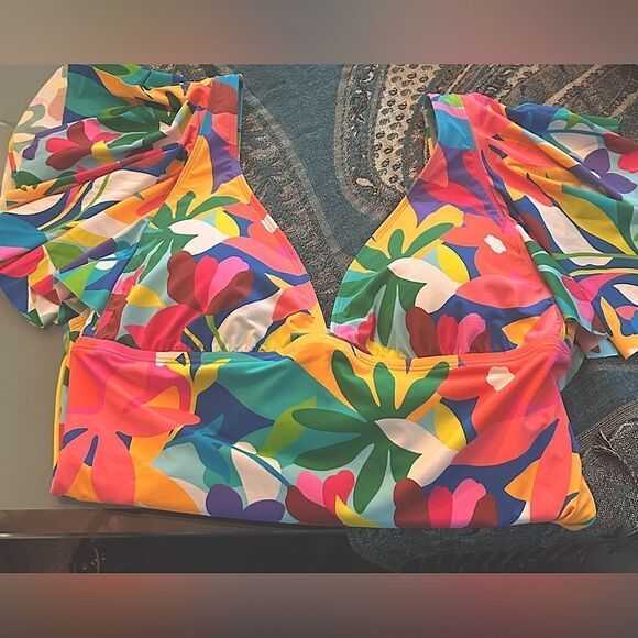 Bleu Rod Beattie Away We Go Ruffle Sleeve Mio One Piece Swimsuit - Picture 4 of 6